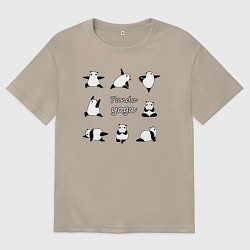 Женская футболка оверсайз Панда - йога