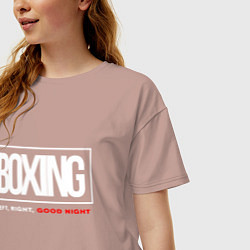 Футболка оверсайз женская Boxing good night, цвет: пыльно-розовый — фото 2