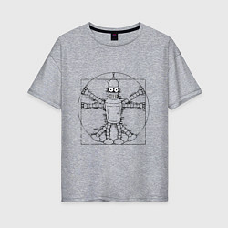 Женская футболка оверсайз Vitruvian Bender