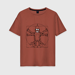 Женская футболка оверсайз Vitruvian Bender