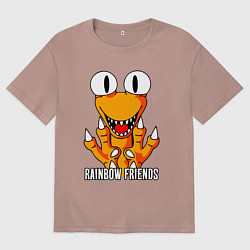 Женская футболка оверсайз Радужные друзья - Оранжевый