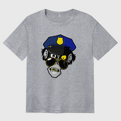 Футболка оверсайз женская Череп полицейского, цвет: меланж