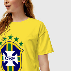 Футболка оверсайз женская Brasil CBF, цвет: желтый — фото 2