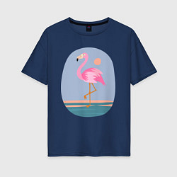 Женская футболка оверсайз Фламинго