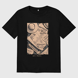 Футболка оверсайз женская Карта приключений - Ван Пис, цвет: черный