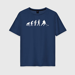 Женская футболка оверсайз Эволюция в хоккей