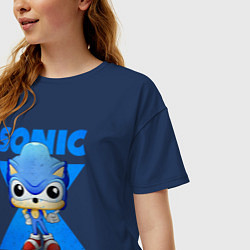 Футболка оверсайз женская Funko pop Sonic, цвет: тёмно-синий — фото 2