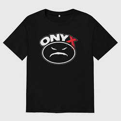 Женская футболка оверсайз Onyx - black logo