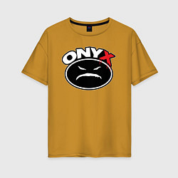 Женская футболка оверсайз Onyx - black logo