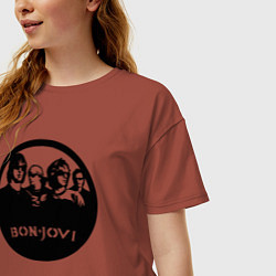 Футболка оверсайз женская Bon Jovi rock, цвет: кирпичный — фото 2