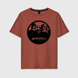 Женская футболка оверсайз Bon Jovi rock