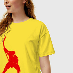Футболка оверсайз женская Щелчок выстрел - хоккеист, цвет: желтый — фото 2