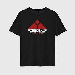 Женская футболка оверсайз Cyberdyne systems терминатор