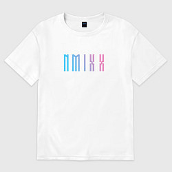 Футболка оверсайз женская Nmixx kpop группа, цвет: белый