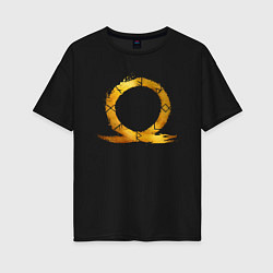 Женская футболка оверсайз Golden logo GoW Ragnarok