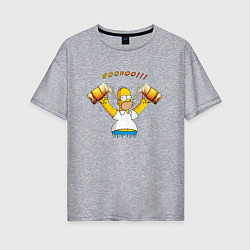 Футболка оверсайз женская Homer & Beer, цвет: меланж