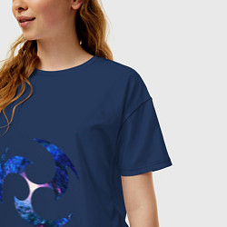 Футболка оверсайз женская Космический электро, цвет: тёмно-синий — фото 2