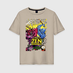 Футболка оверсайз женская Zen - intergalactic ninja, цвет: миндальный