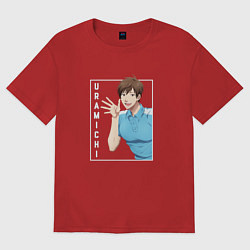 Футболка оверсайз женская Uramichi Omota - Двуличный братик, цвет: красный
