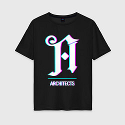 Женская футболка оверсайз Architects glitch rock