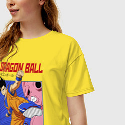 Футболка оверсайз женская Dragon Ball - Сон Гоку - Удар, цвет: желтый — фото 2