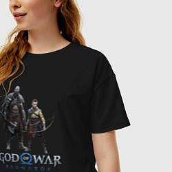 Футболка оверсайз женская Отец и сын GoW Ragnarok, цвет: черный — фото 2