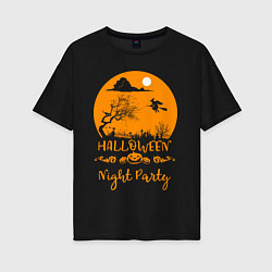 Женская футболка оверсайз Добро пожаловать на halloween night party