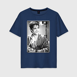 Женская футболка оверсайз Юрий Шатунов - портрет с автографом