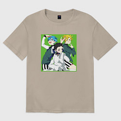 Футболка оверсайз женская Хёта Асикага - Красавчики детективы, цвет: миндальный