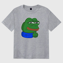 Женская футболка оверсайз Лягушонок Пепе хитрый