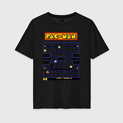 Футболка оверсайз женская Pac-Man на ZX-Spectrum, цвет: черный