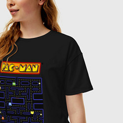 Футболка оверсайз женская Pac-Man на ZX-Spectrum, цвет: черный — фото 2
