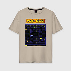 Футболка оверсайз женская Pac-Man на ZX-Spectrum, цвет: миндальный