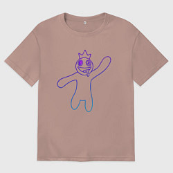 Футболка оверсайз женская Роблокс: Синий неон, цвет: пыльно-розовый