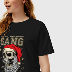 Футболка оверсайз женская We are bearded gang - Merry Christmas!, цвет: черный — фото 2