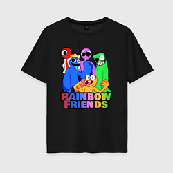 Женская футболка оверсайз Радужные друзья персонажи игры