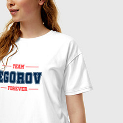 Футболка оверсайз женская Team Egorov forever фамилия на латинице, цвет: белый — фото 2