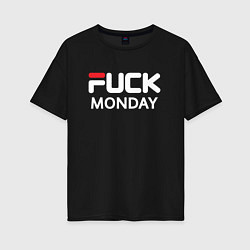 Женская футболка оверсайз Fuck monday, fila, anti-brand