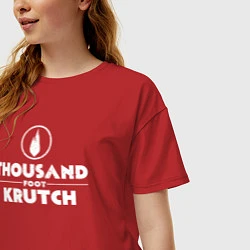 Футболка оверсайз женская Thousand Foot Krutch белое лого, цвет: красный — фото 2