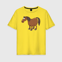 Женская футболка оверсайз Забавный конь