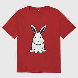Женская футболка оверсайз Снежный кролик