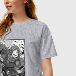 Футболка оверсайз женская Опасный Кэяру, цвет: меланж — фото 2