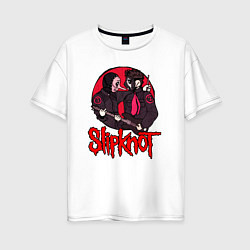 Футболка оверсайз женская Slipknot rock, цвет: белый