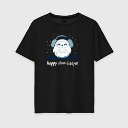 Женская футболка оверсайз Happy Hoo-lidays!
