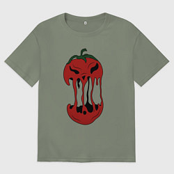 Женская футболка оверсайз Агрессивный красный помидор