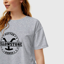 Футболка оверсайз женская Йеллоустоун - Dutton Ранчо, цвет: меланж — фото 2