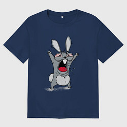 Женская футболка оверсайз Злой заяц