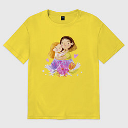 Футболка оверсайз женская Маме от любимой дочки, цвет: желтый