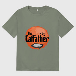 Женская футболка оверсайз Cat father