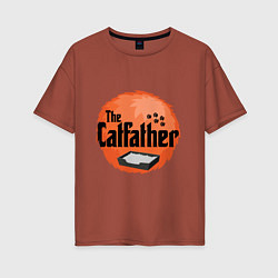 Женская футболка оверсайз Cat father